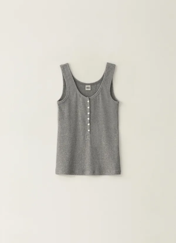 4TH / Button Ribbed Sleeveless - Gray