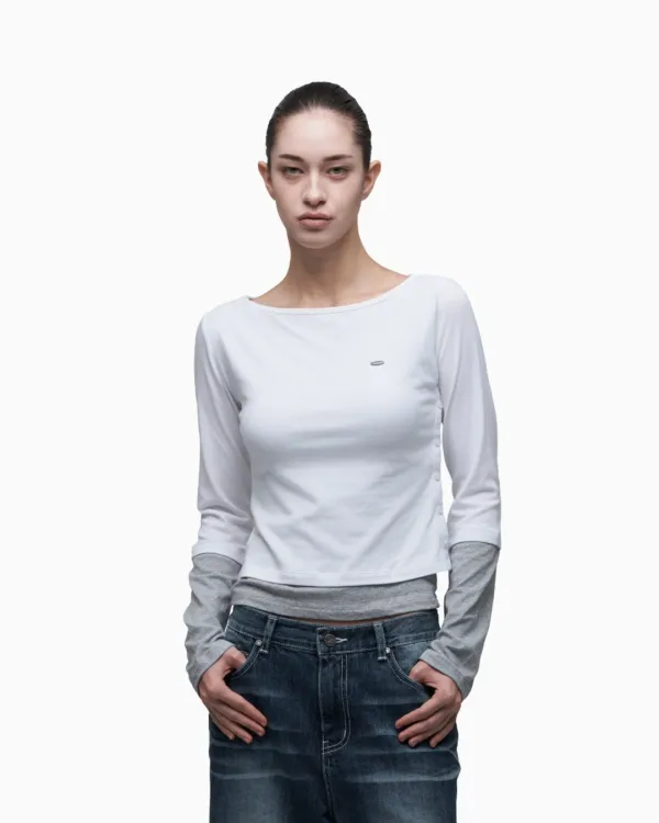 DOUBLE LAYER LONG SLEEVE WHITE