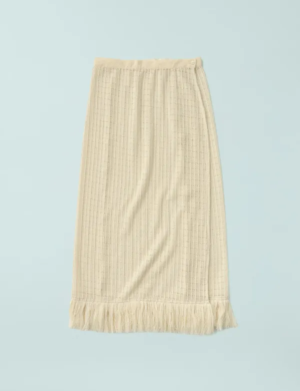 Fringe Layered Skirt (Cream)