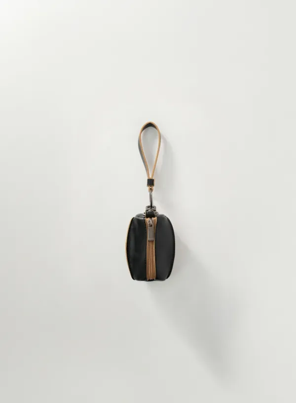 Barrel Mini Pouch Keyring - Black