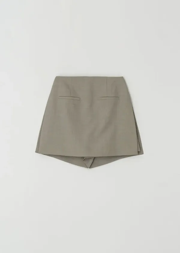 [60%] summer wool skirt pants-gray