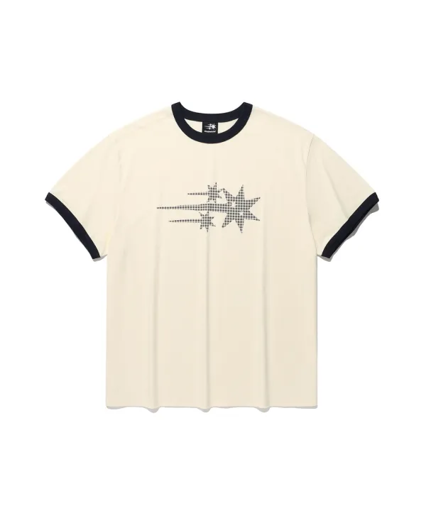 check 3star basic ringer tee[cream]
