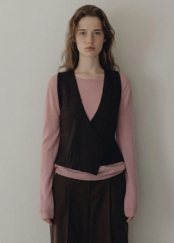 Grace wrap bustier knit (brown)