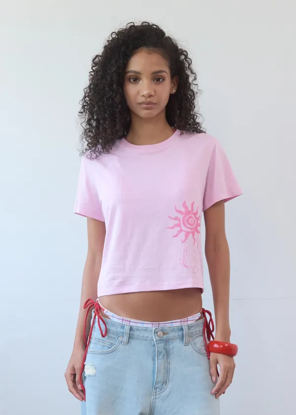 [X Geunghee]Sunlight Short Sleeve T-Shirt_Pink