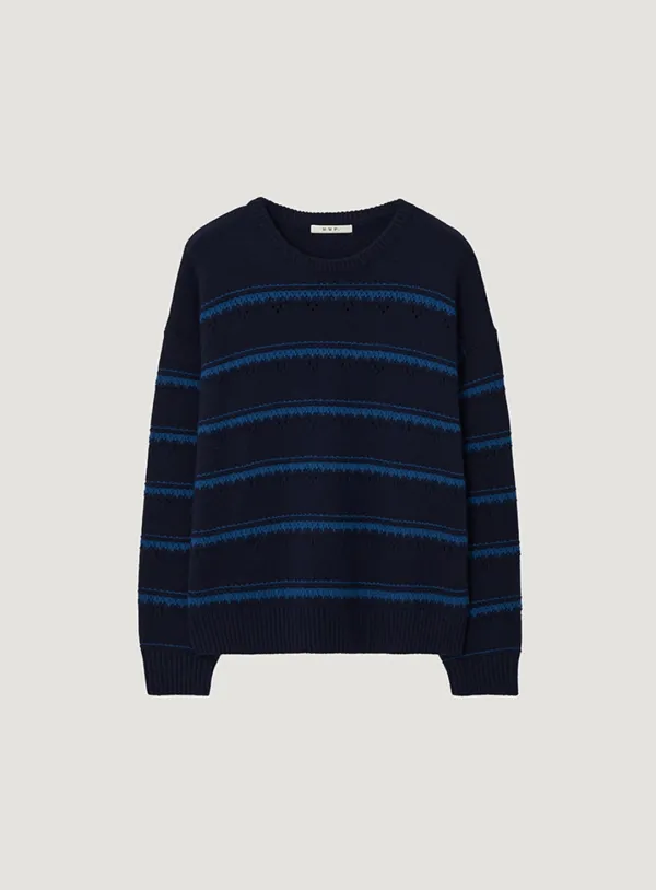 MONTIE STRIPE KNIT_NAVY