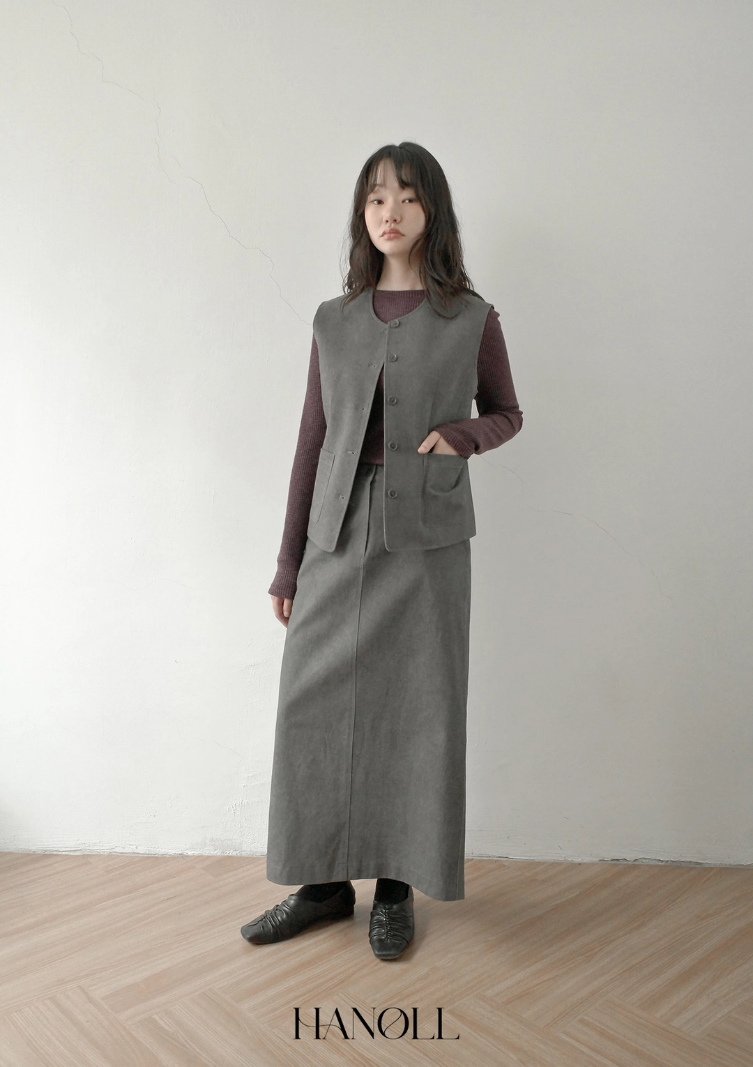 한올 Heritage Skirt (Charcoal) 상품 이미지 2