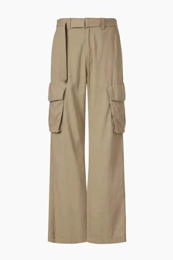 Men\'s Belted Relaxed Cargo Pants, Beige
