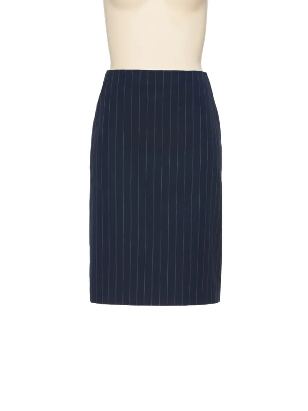 SS26 NAVY STRIPE PENCIL SKIRT