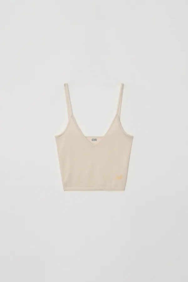 Merino wool sleeveless knit (apricot)