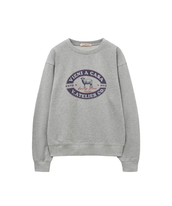 A3556 VIENI A CASA 스웨트 셔츠_Melange gray