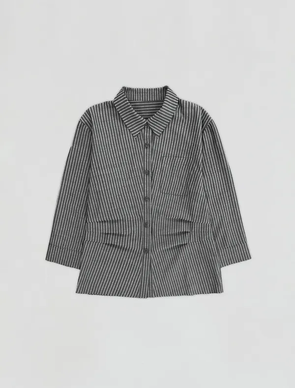 STRIPE TUCK SHIRT [CHARCOAL]