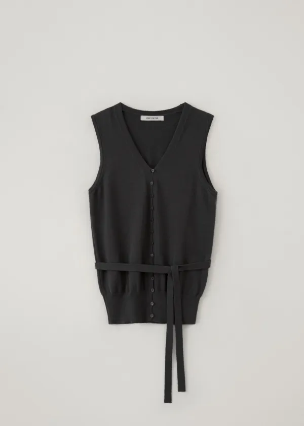[3rd-reorder] Vail button knit vest (charcoal)