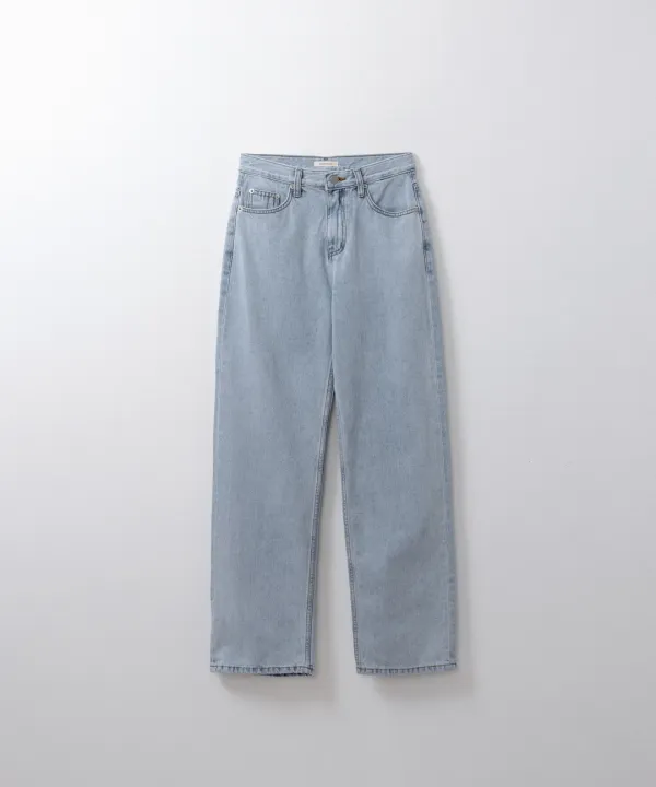 워싱 연청 일자 데님 (light blue)
