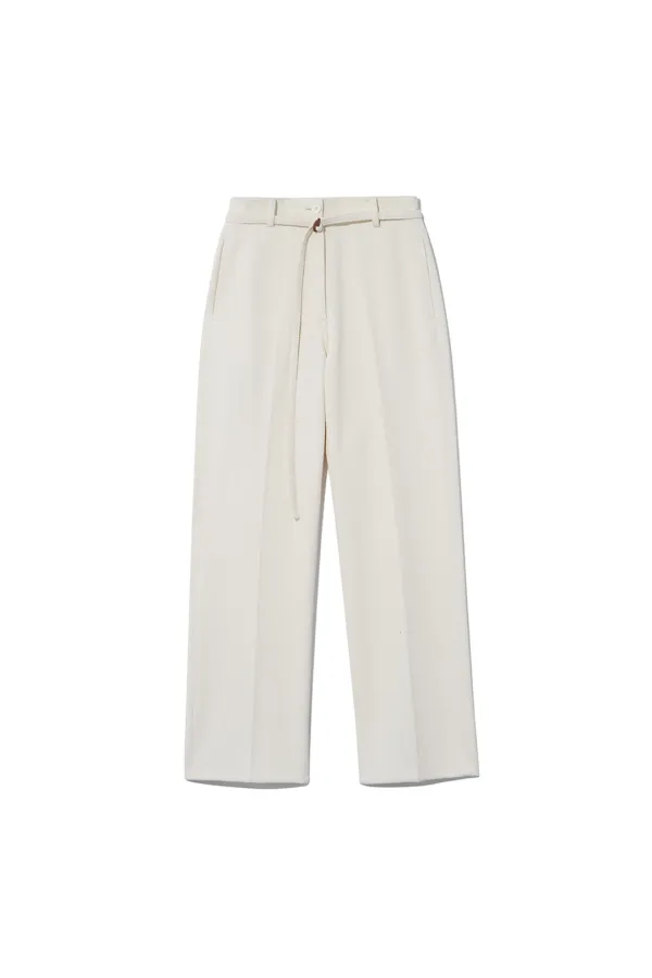 AIN BELTED PANTS in COTTON [ECRU]