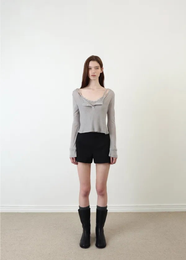 [3RD] Ownd Lace T-shirt(Melange Gray)