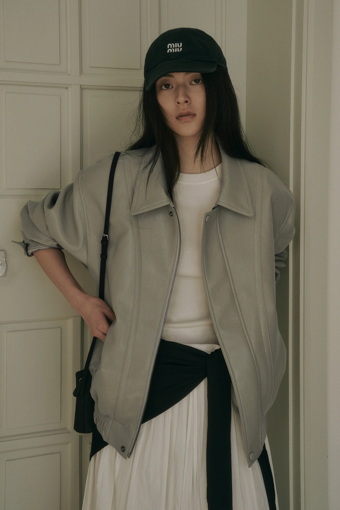 세이지먼트 VELA LEATHER BLOUSON JACKET_KHAKI BEIGE 상품 이미지 2