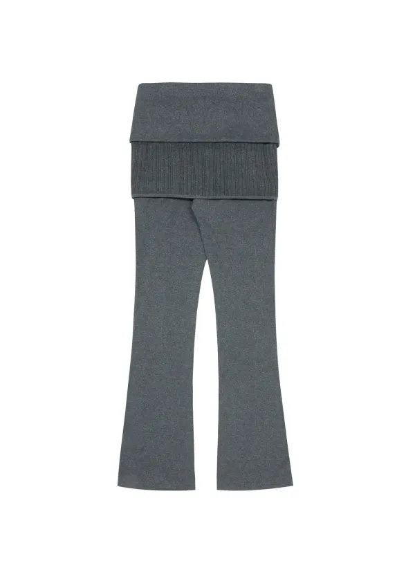 FOLDED SKIRT PANTS, CHARCOAL