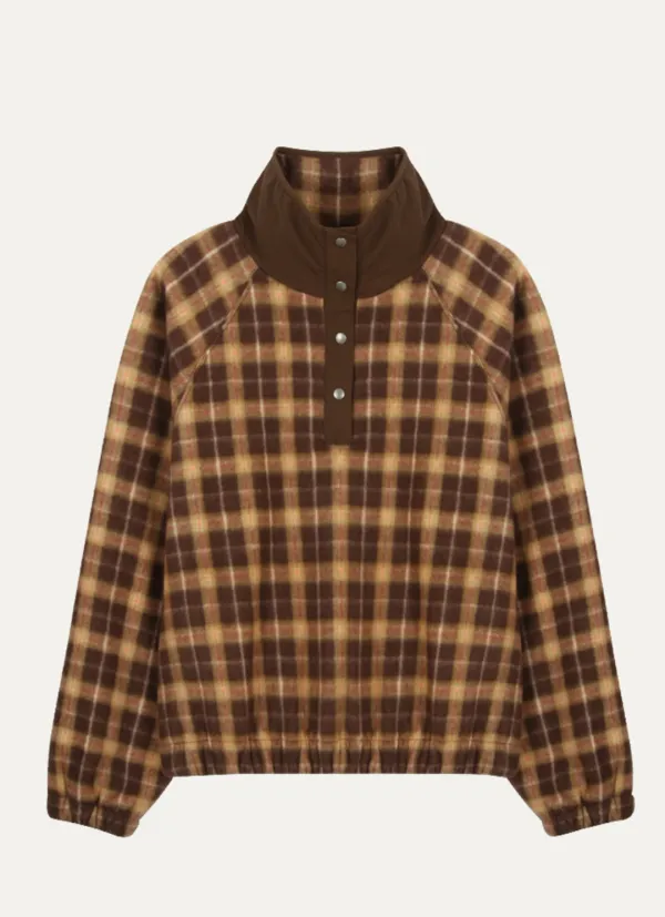 Check fleece raglan MTM [KNFW04TS08]_[2color]