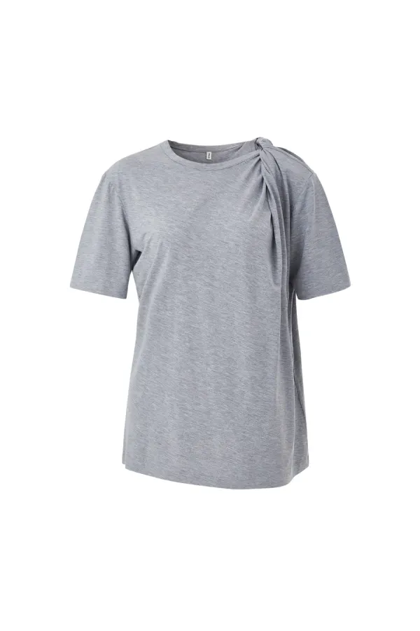 TWIST DRAPE TOP (GREY)