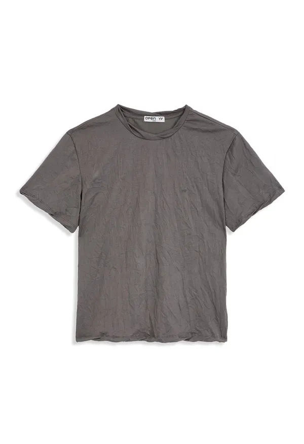 CRINKLED EVERYDAY TEE, BROWN