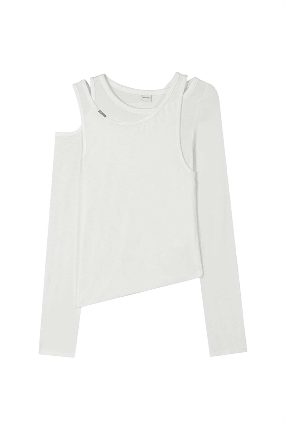 트리밍버드 Double-Layer Cutout Long Sleeve [ White ] 상품 이미지 1