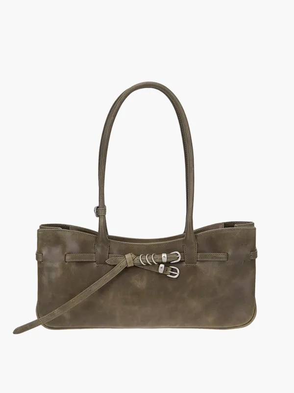 GRANDMA USED SHOULDER BAG_etoffe pull-up