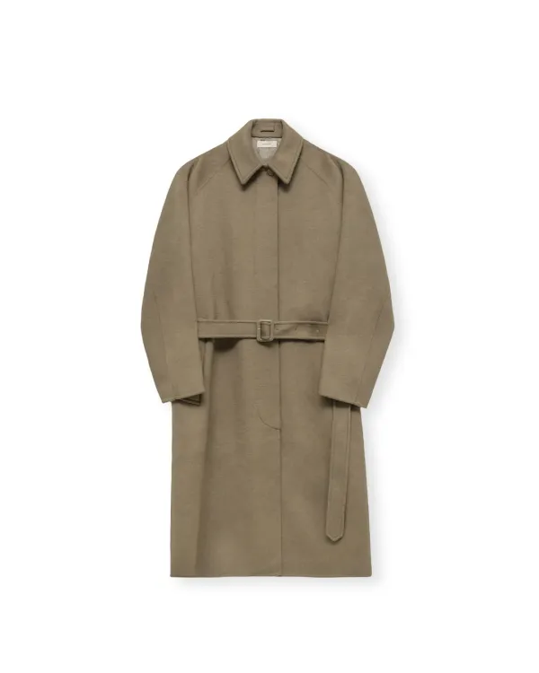 W Handmade Belted Coat, Dark Beige