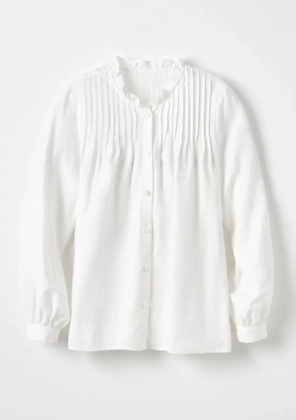 FRILL Neck Blouse IVORY