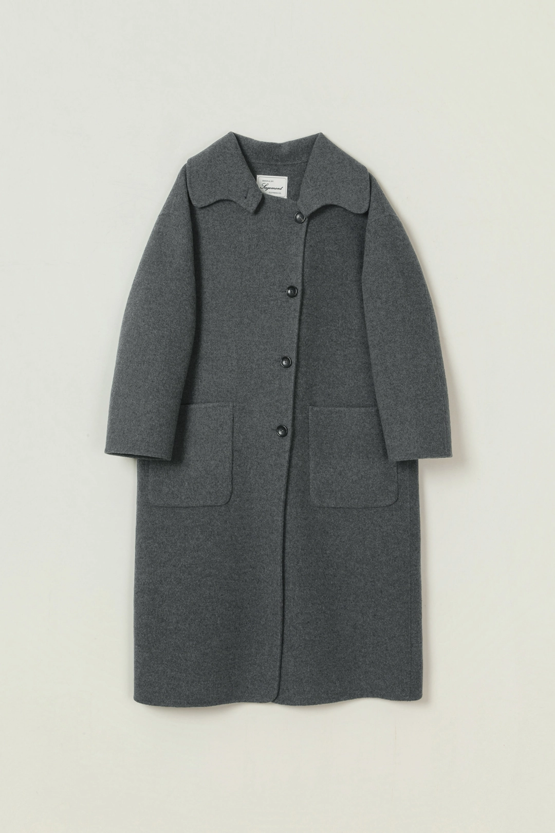 세이지먼트 WIDE COLLAR CASHMERE LONG HAND COAT_GRAY 상품 이미지 1