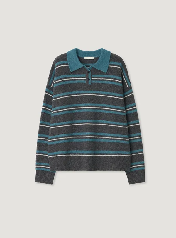 HERRY STRIPE KNIT_GREY