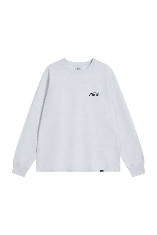 LOGO LONG SLEEVE T-SHIRT-HEATHER GRAY