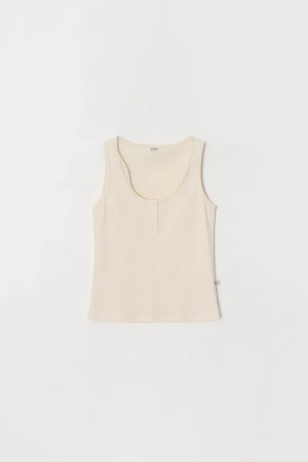 Wave Neck Sleeveless (Ivory)