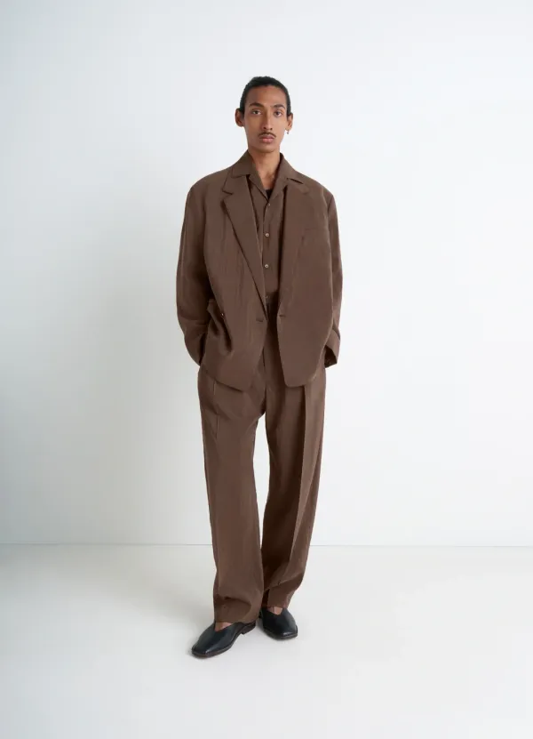 BELTED RELAXED PANTS IN DRY SILK