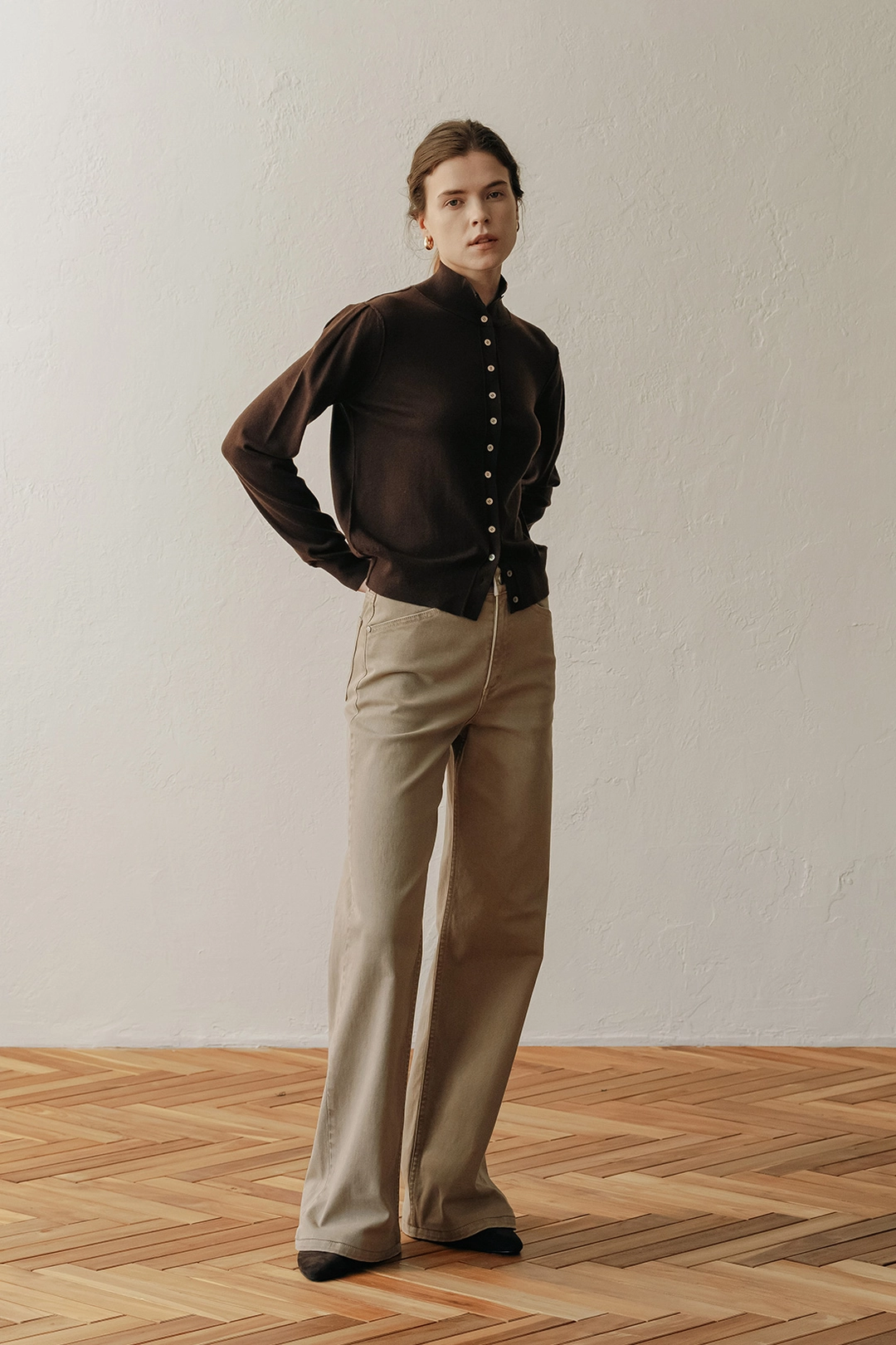 엘보른 Armelle High-neck Wool Cardigan 상품 이미지 2