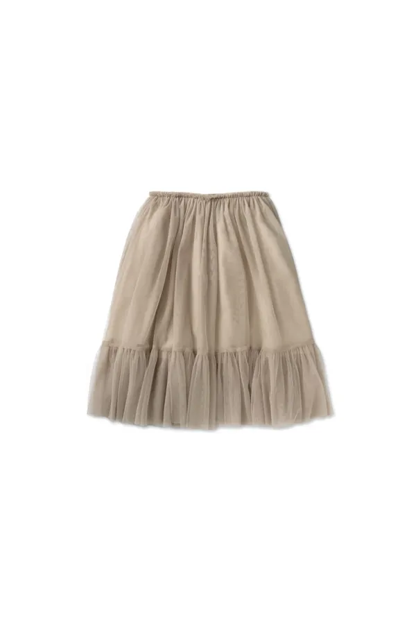 Tulle midi skirt_gray beige