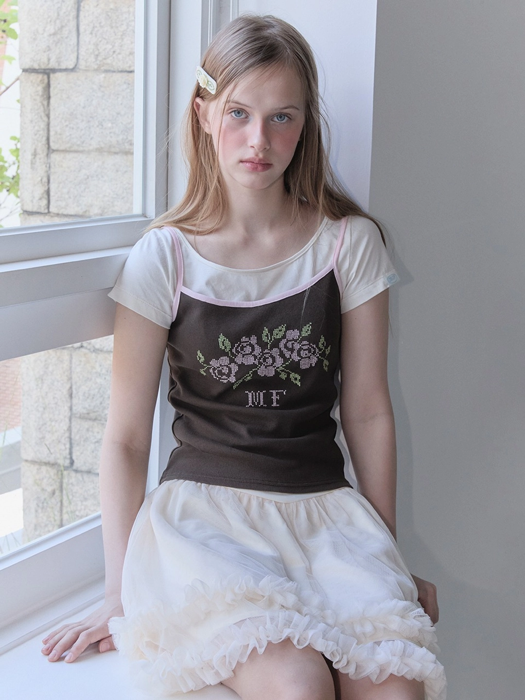 마가린핑거스 BOAT SHIRRING T-SHIRT (CREAM) 상품 이미지 2