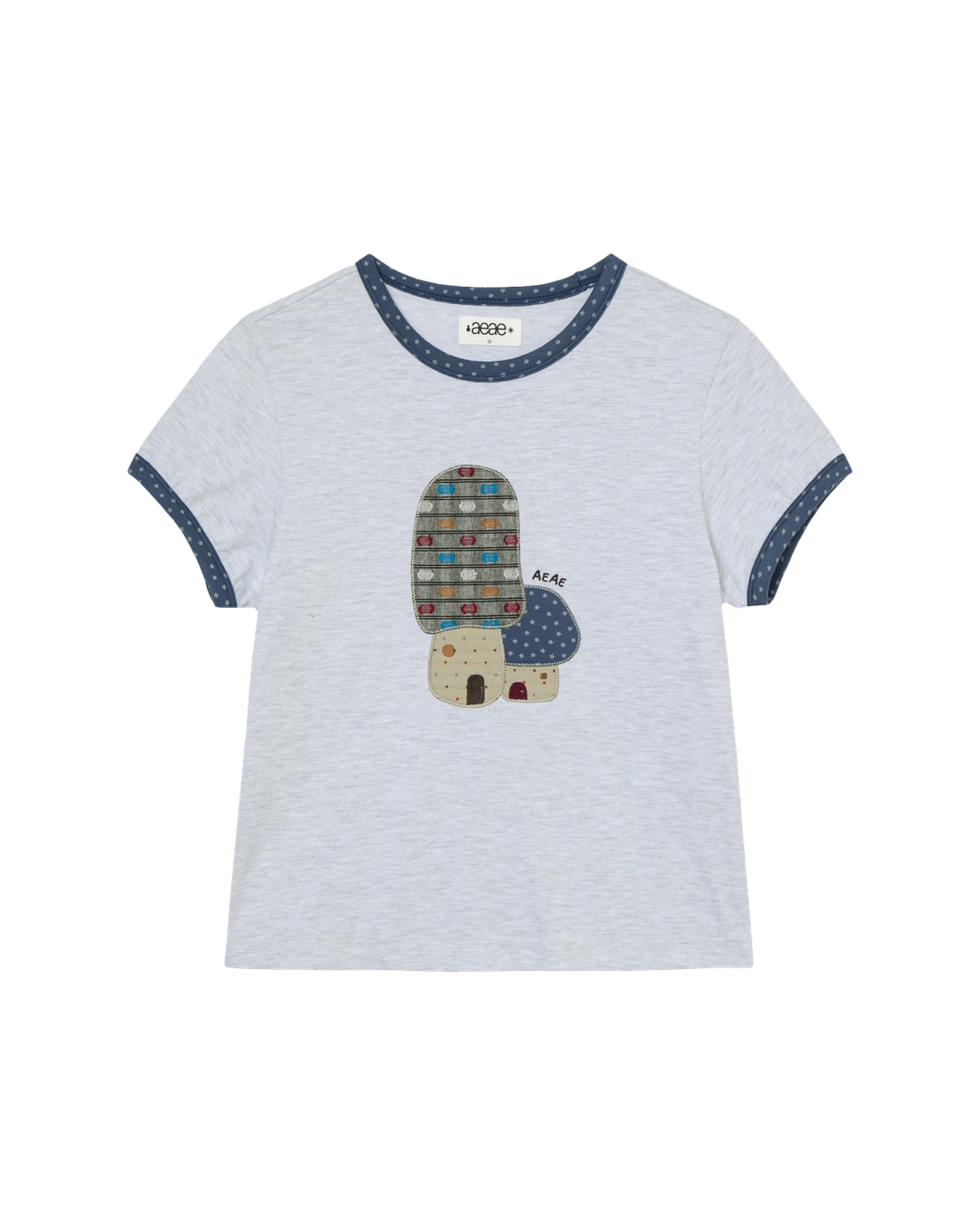 에이이에이이 MUSHROOM APPLIQUE TEE [LIGHT GREY] 상품 이미지 1