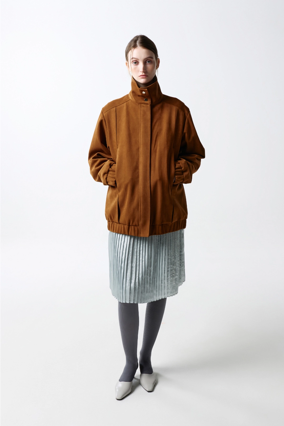 지수리 Suede jacket - Brown 상품 이미지 3