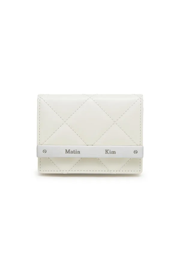 PUFF QUILT WALLET IN IVORY