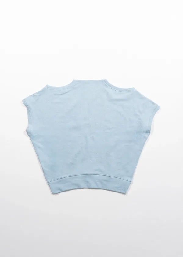 GLITTER DOUBLE NECK VEST - SKY BLUE