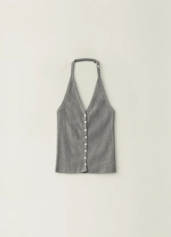 7TH / Halterneck Open Sleeveless - Gray (6월 초 순차배송)