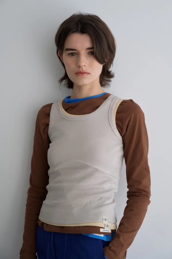 milly color sleeveless top_gray