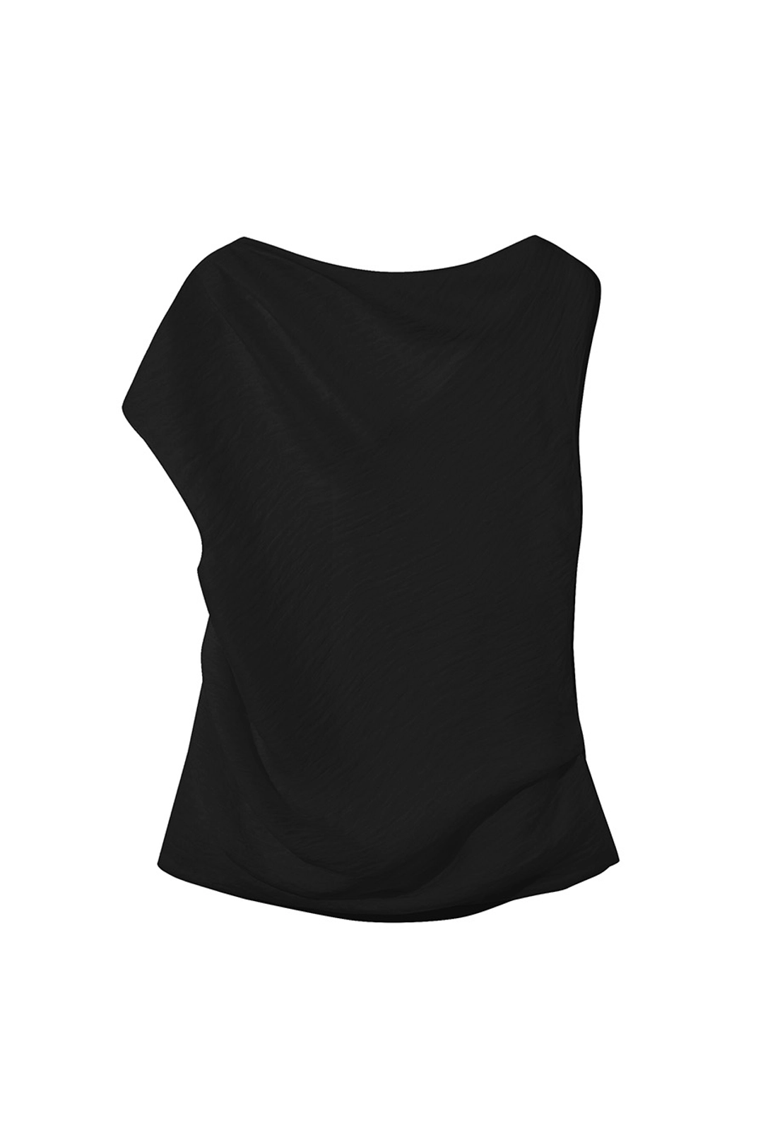 르917 ASYMMETRICAL TEXTURED TOP [BLACK] 상품 이미지 2
