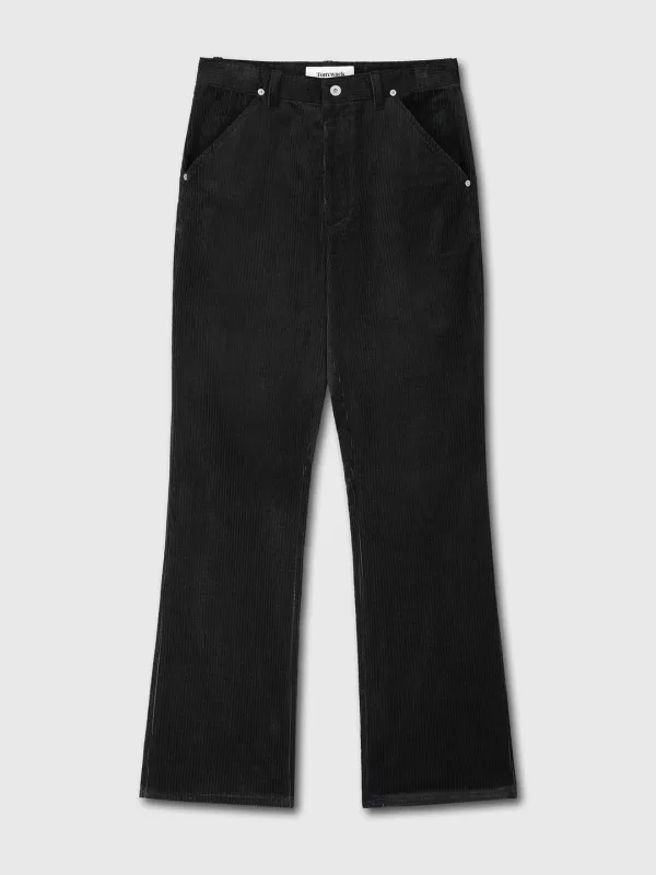 VELVET CORDUROY FLARED PANTS (JAPANESE FABRIC)_ BLACK