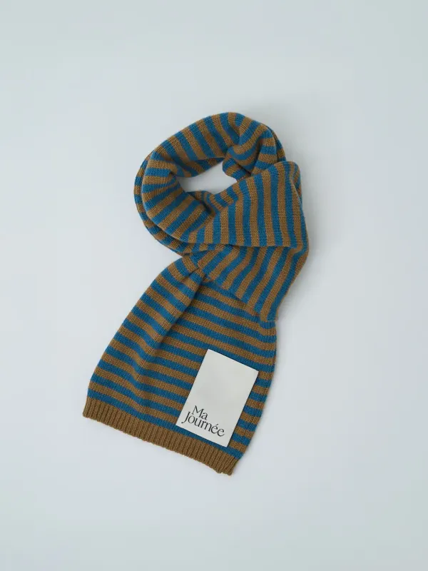 [3차 리오더] CASHMERE STRIPE MUFFLER_BLUE/BROWN