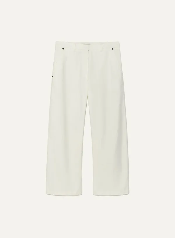 Washed Cotton Pants White