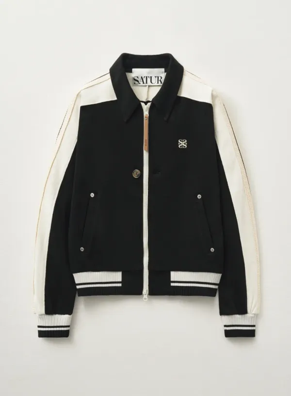(W) Lawton Collar Track Zip-Up Jacket - Caviar Black