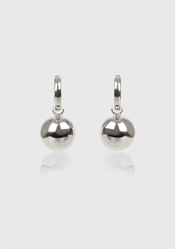 Bold Ball 2way Earrings Silver
