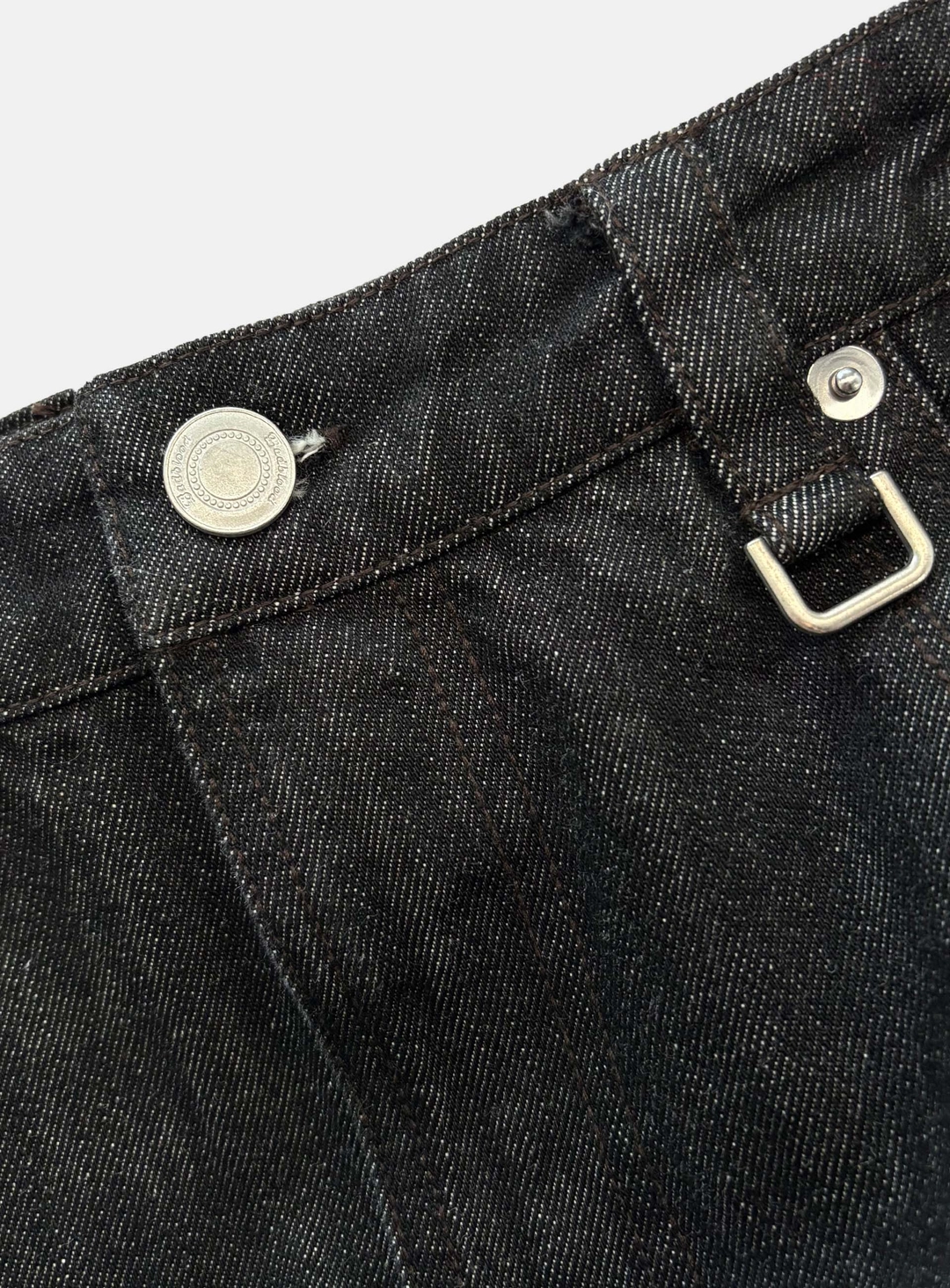 배드블러드 [w-pts26-063] Selvedge Cinch-Back Curved Fit Pants - Black 상품 이미지 2