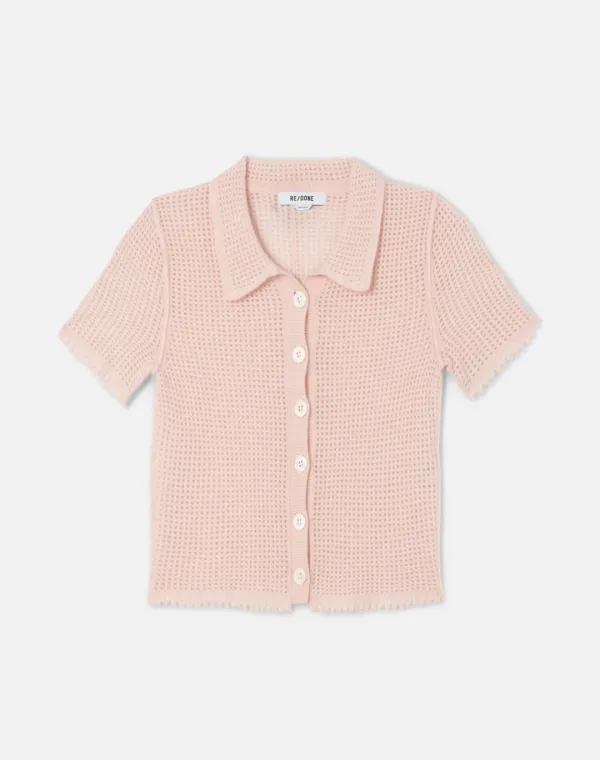 Amelia Cashmere Polo - Pink Salt